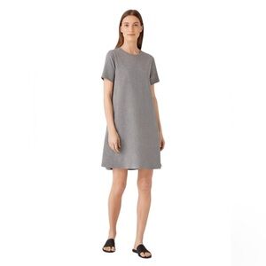 Eileen fisher gray knit cotton dress size large